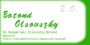 botond olsovszky business card